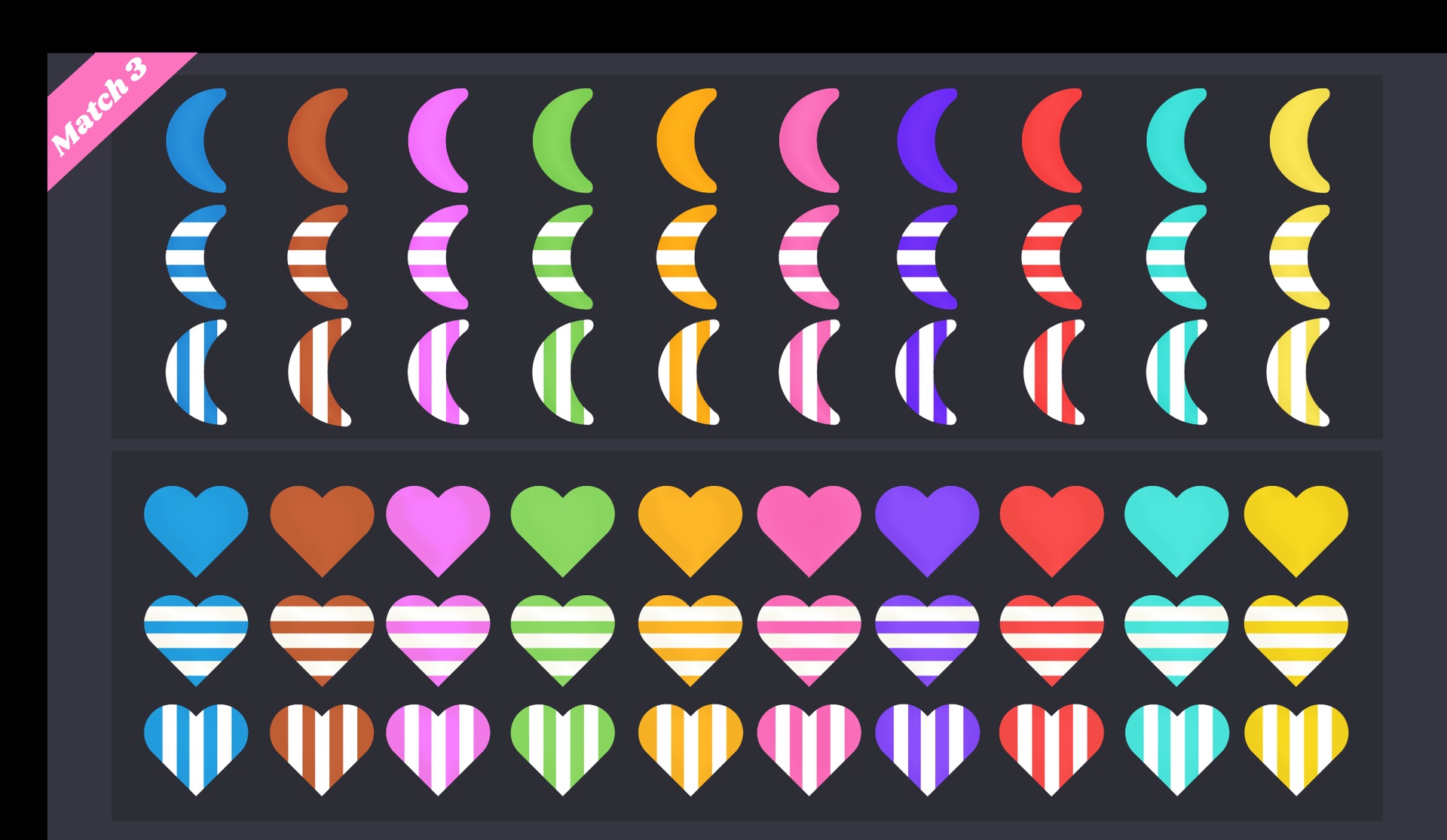 Media 1 for listing Match 3 Candy Shapes Collection