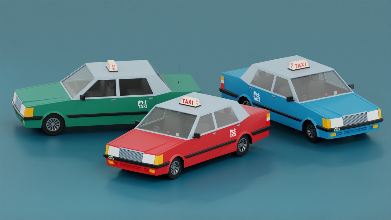 Media 1 for listing Stylized Hong Kong Taxi Low Poly