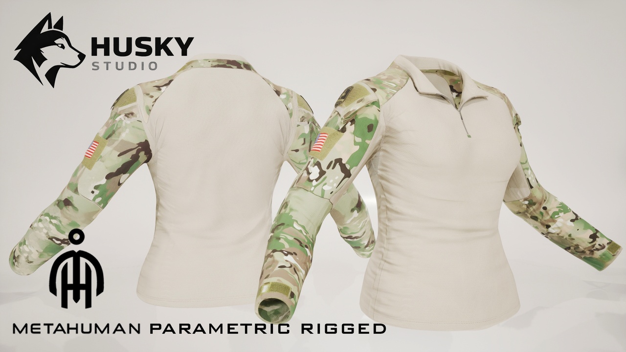 Media 1 for listing Military Tactical Shirt - 28 - Parametric Rigged - All MetaHumans - Outfit