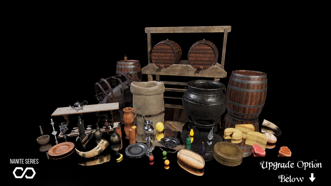 Média 1 pour l'article (Nanite) Medieval Food & Dining Kit - Food Props (Food, Medieval Props, Kitchen)