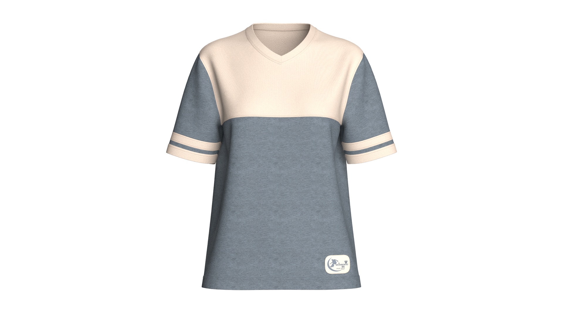 Media 1 for listing Girls V-Neck Color Blocked Tshirt With Melange | High Poly