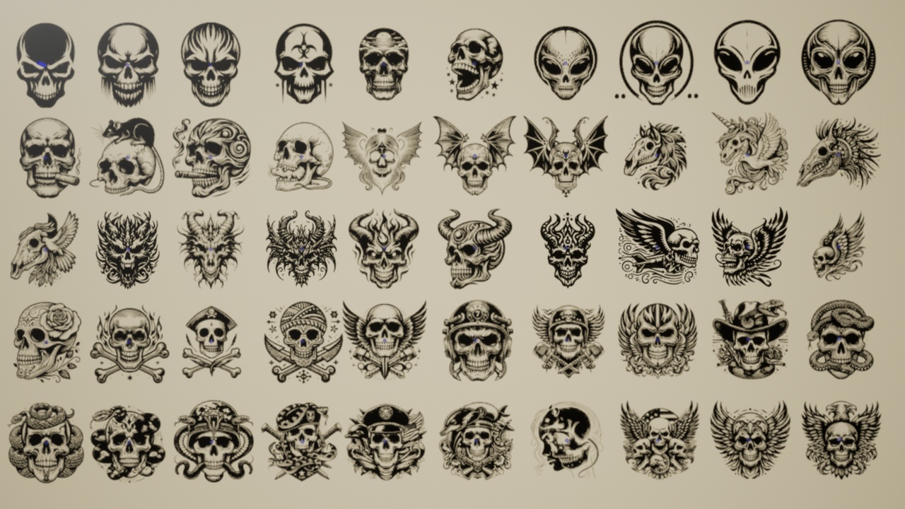 Media 1 for listing Skull Decal Pack