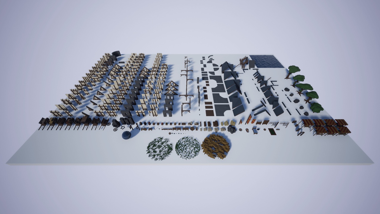 商品 Low Poly: Medieval Town 的媒体 1