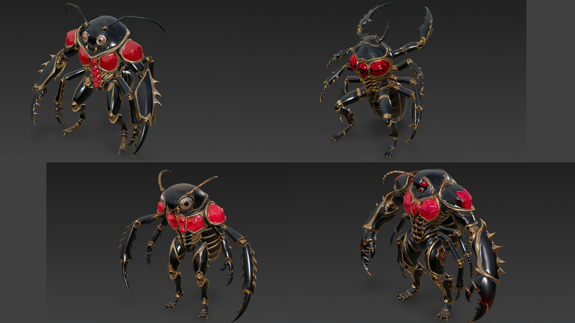Demonic Insect Insect Carapace Demon Variants Pack 3D model | Fab