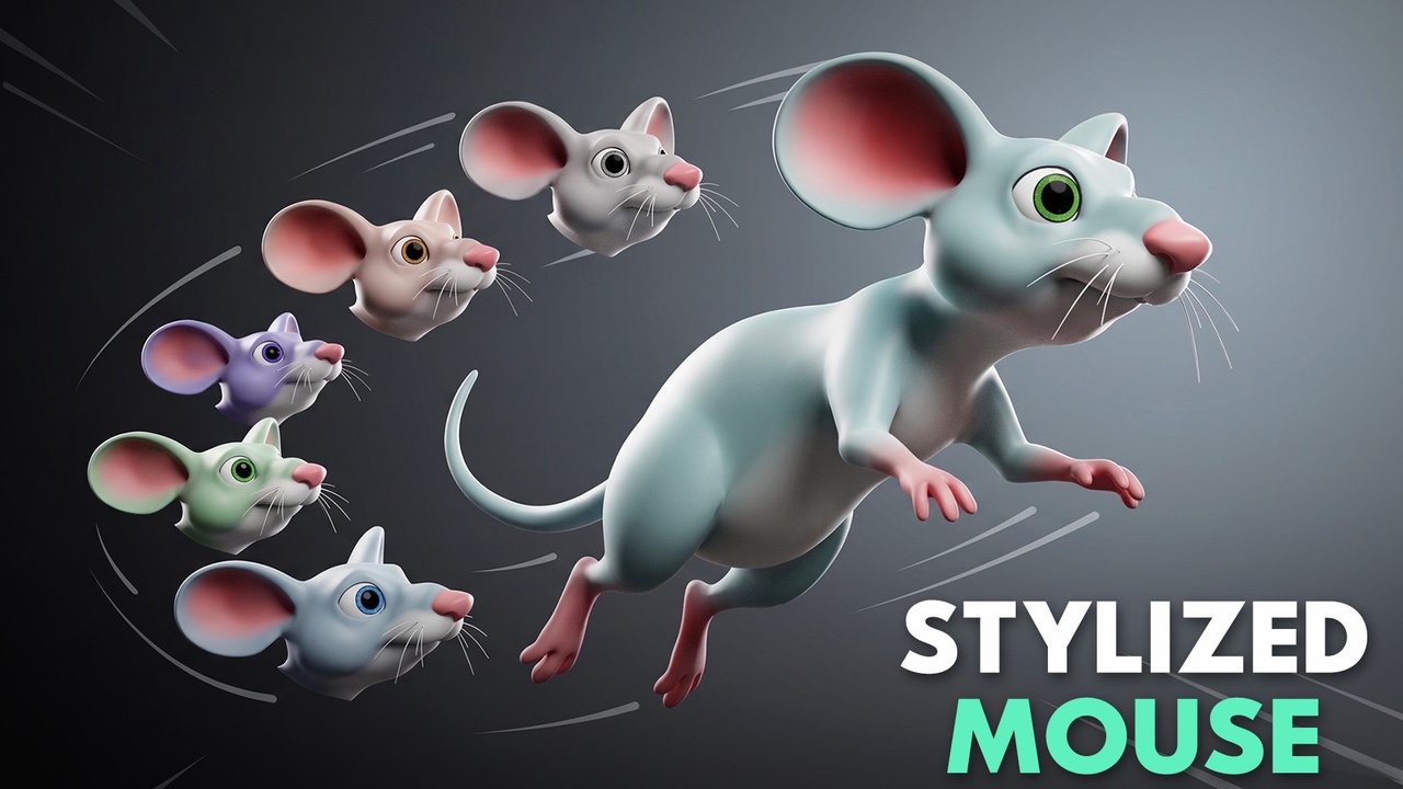 Media 1 for listing Mouse Stylized /Cartoon - Topology +  UV Map