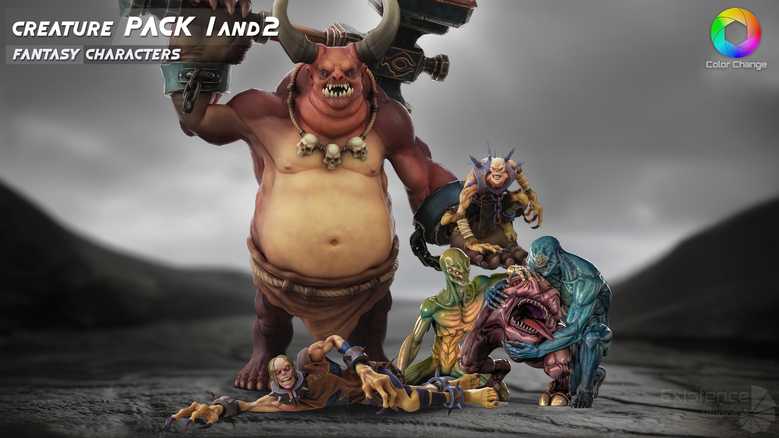 Media 1 for listing Pack 1 and 2 - Stylized Fantasy Creatures