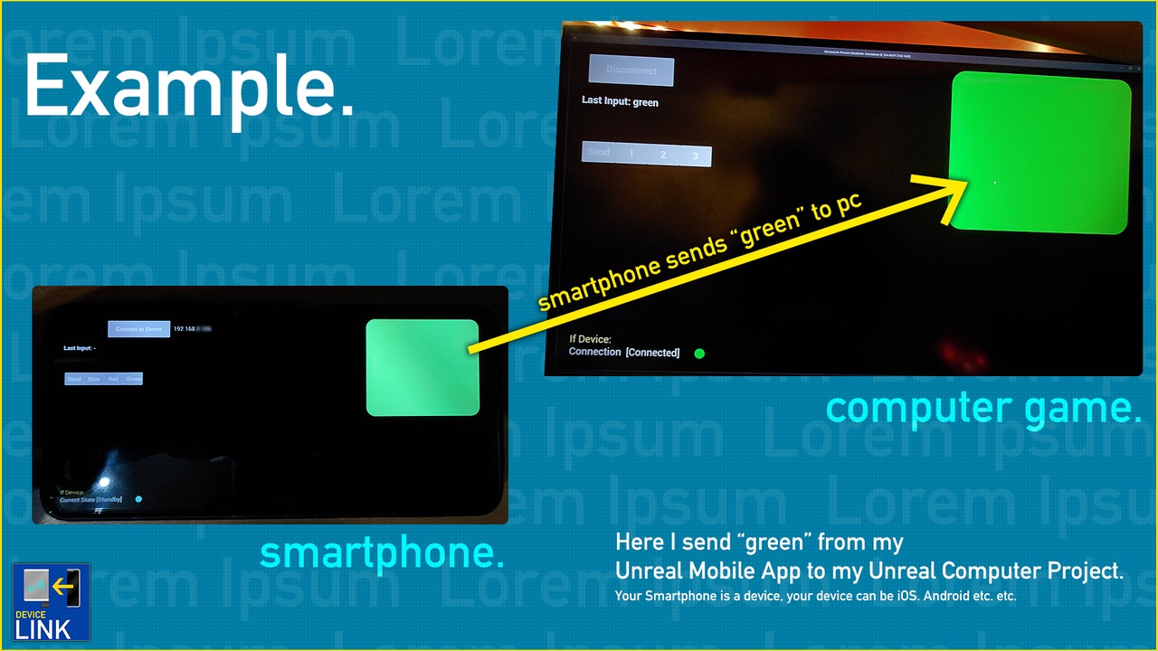 Media 1 for listing Unreal Device Link - Easy Mobile Input (Connect your Smartphone with your Game)