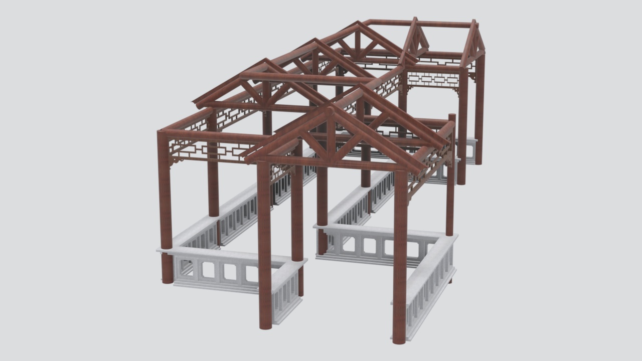 Media 1 for listing Connecting Corridor Walkway Garden Arbor 3D Model