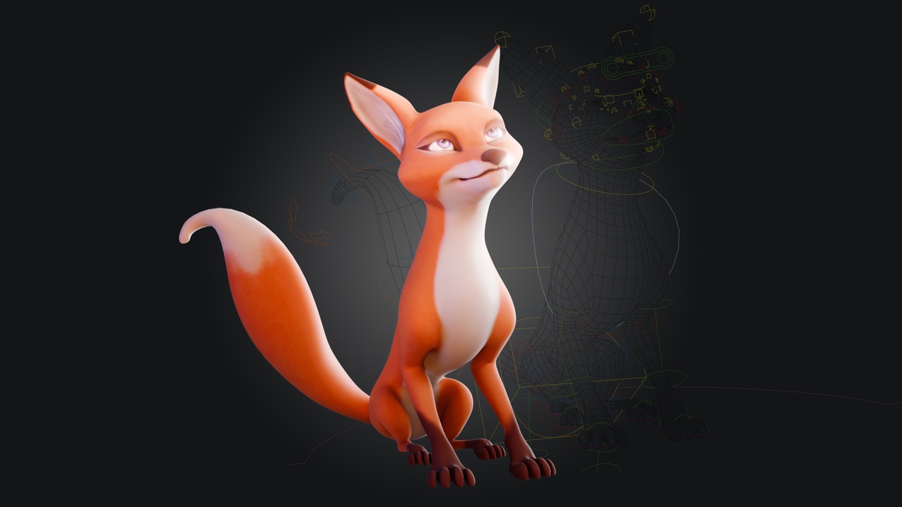 Stylized Fox - Rigged Cartoon Character for Blender 제품 등록을 위한 미디어 1개