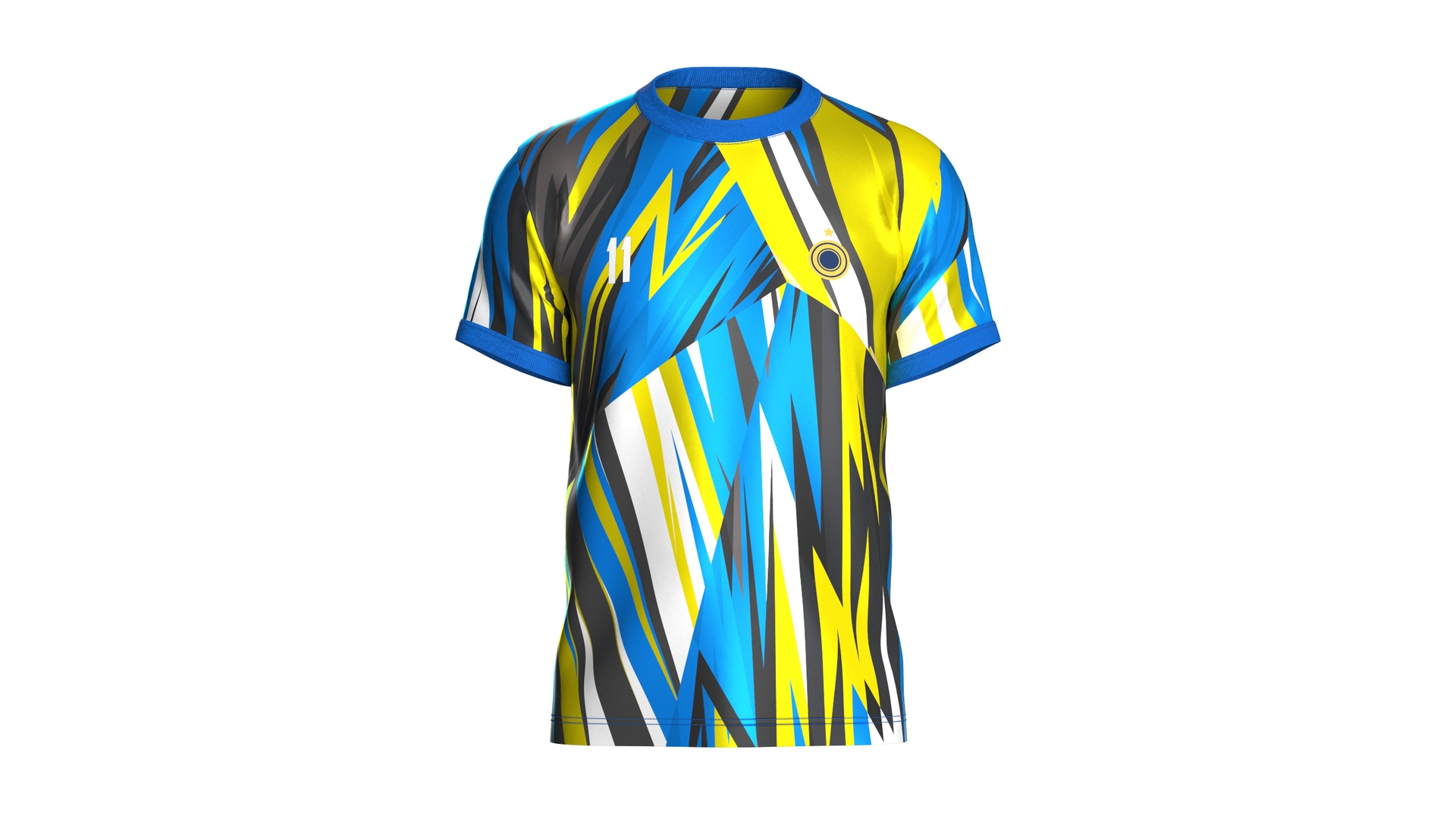 Media 1 for listing Soccer Football Mustard Yellow With Blue Jersey Player-11 | High Poly