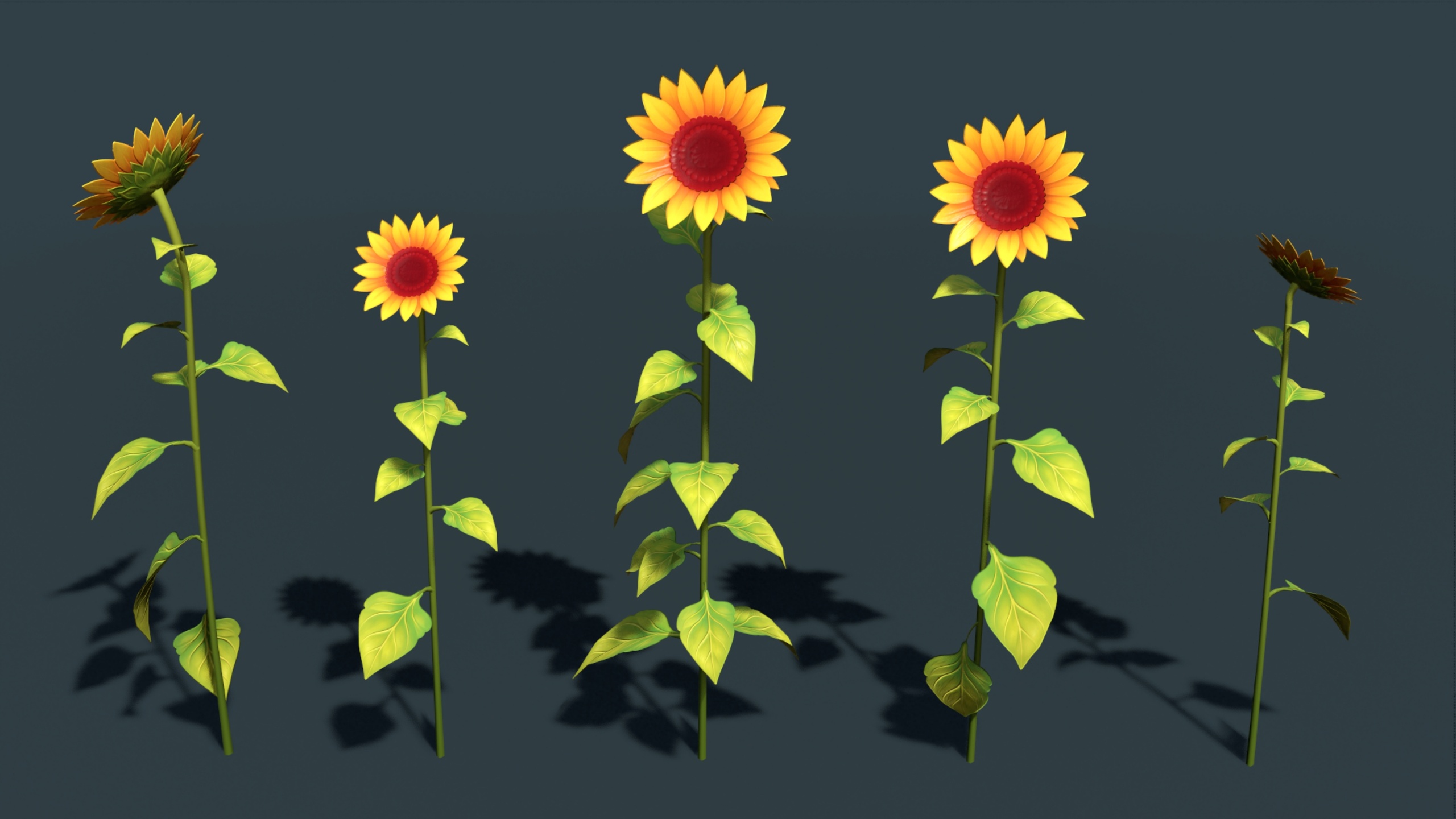 Media 1 for listing ToonFlora – Stylized Lowpoly Sunflowers Pack Vol–4
