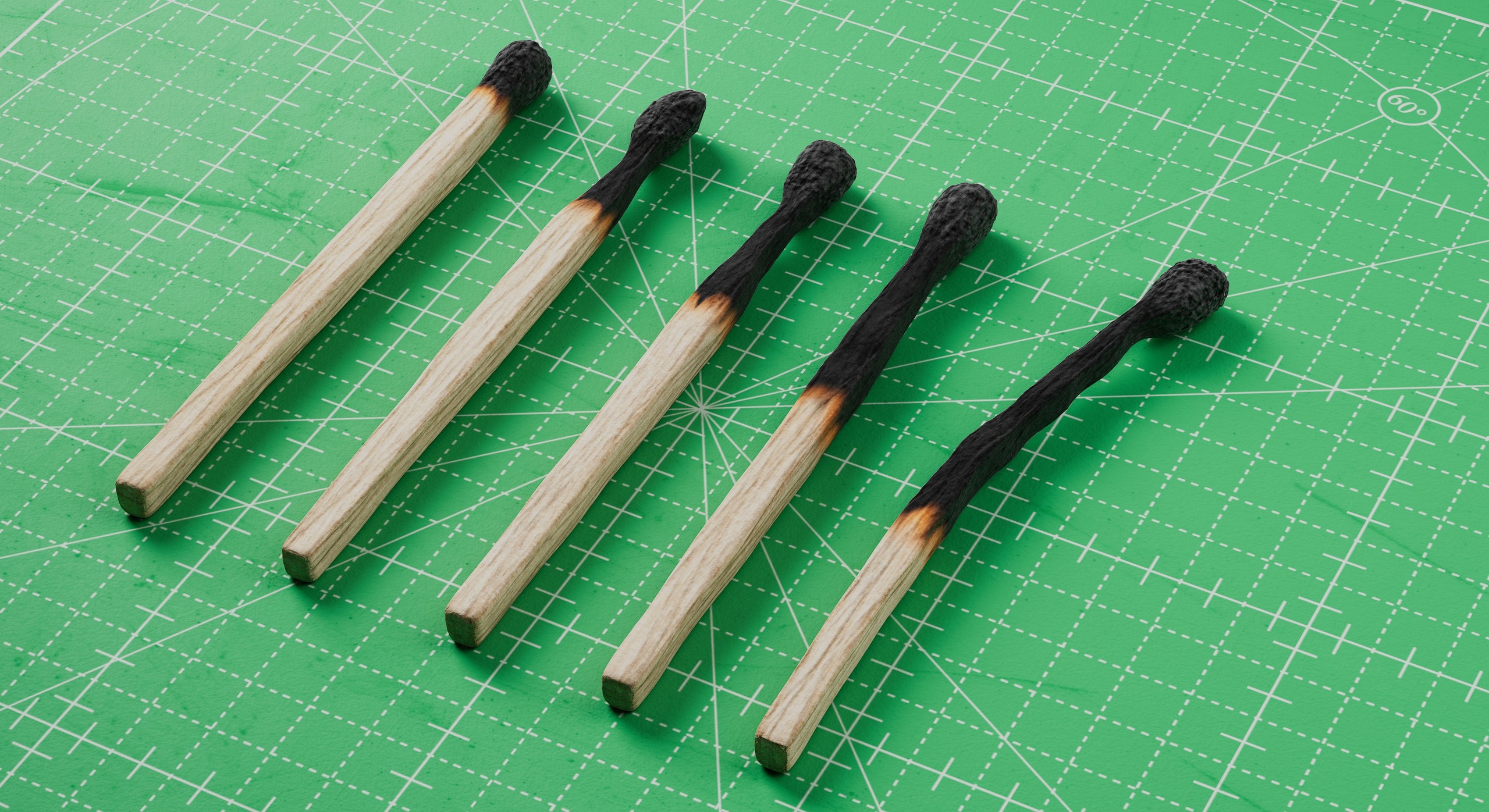 Media 1 for listing Burned Safety Matches Realistic 3D Model