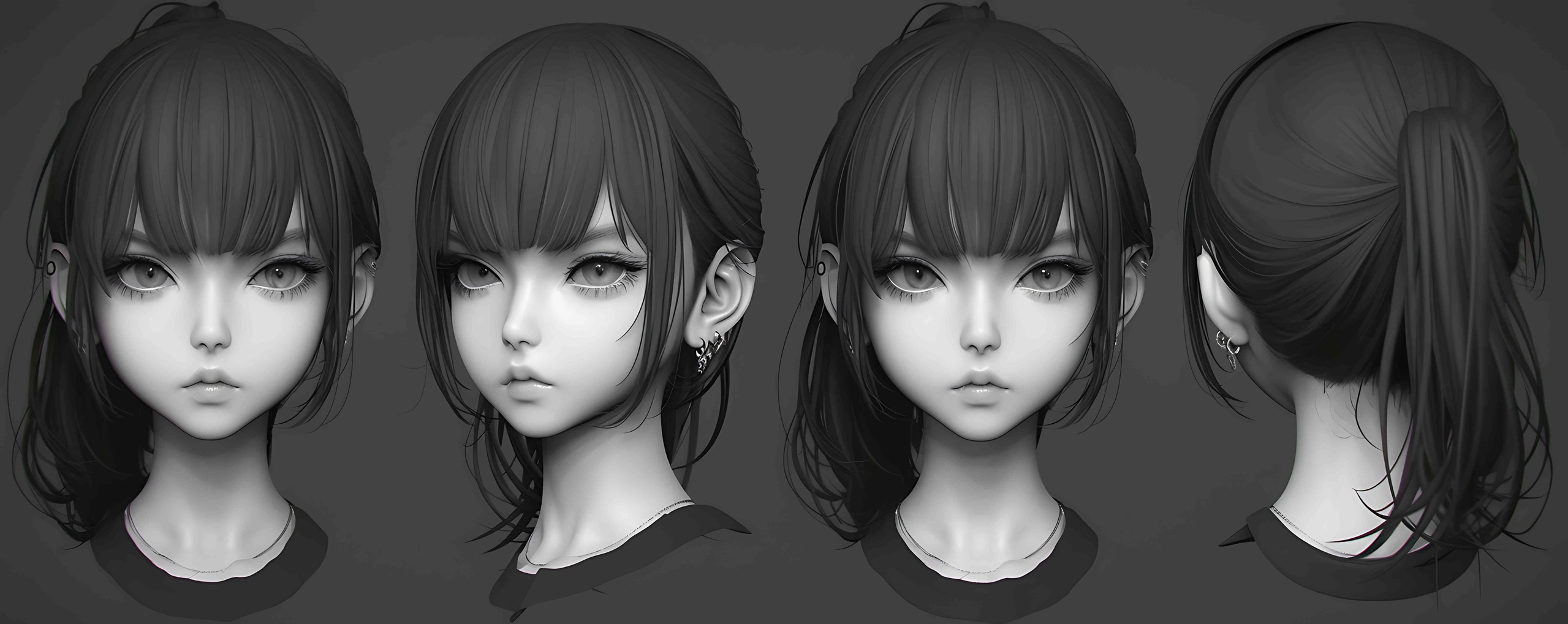 Media 1 for listing 103 Japan female head girl avatar sculpture detail character design face