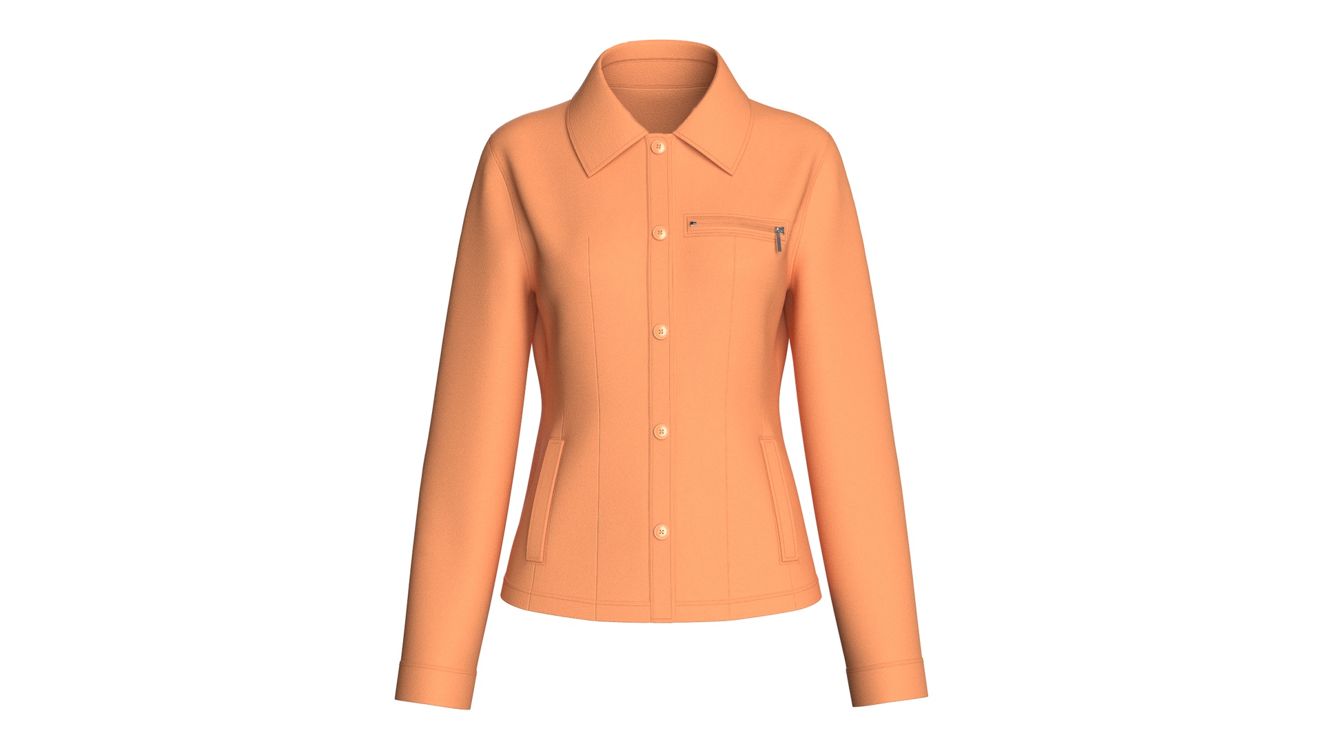 Media 1 for listing Girls Button - Up Jacket With Zip Pocket | High Poly
