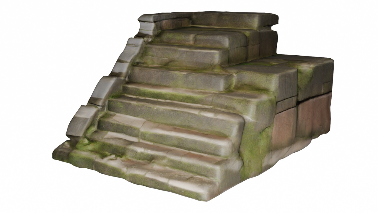 Media 1 for listing 3D model Ancient Incan Stone Staircase 3D Model FBX OBJ