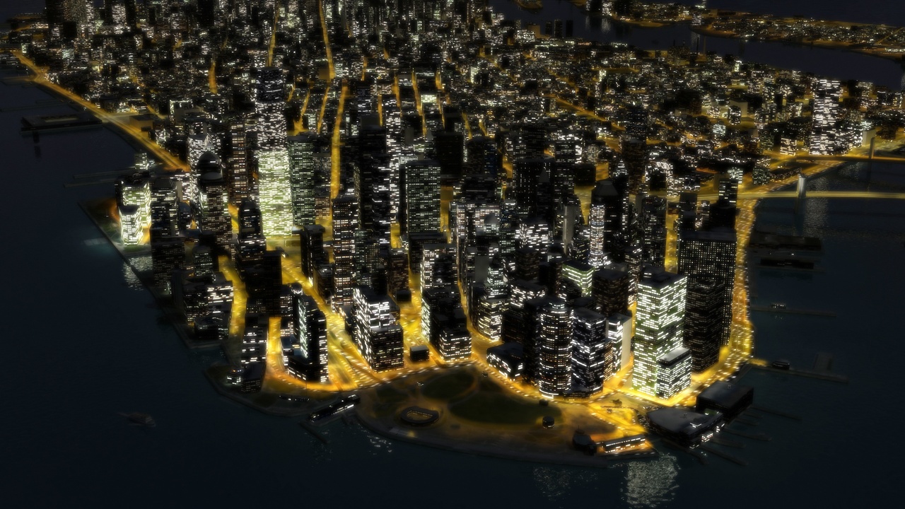 Media 1 for listing Manhattan Island NYC Night Time Game Ready 3D Model