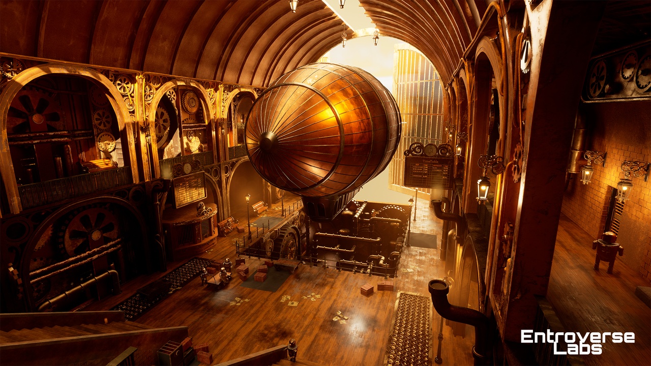 Media 1 for listing Steampunk Zeppelin Station - Victorian Airship Terminal Modular Environment