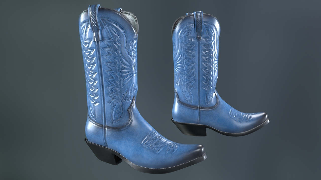 Media 1 for listing Blue Western Boots