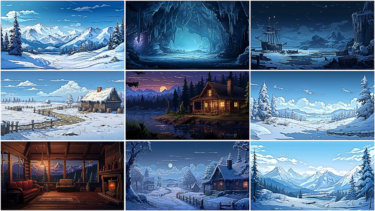 Media 1 for listing BACKGROUND - Pixel Winter 2