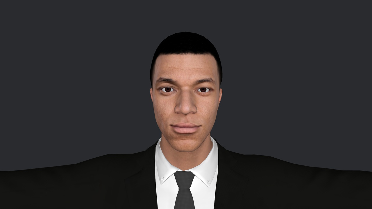 Media 1 for listing Kylian Mbappe Hyper Realistic Full Body Fully Rigged 3D Character