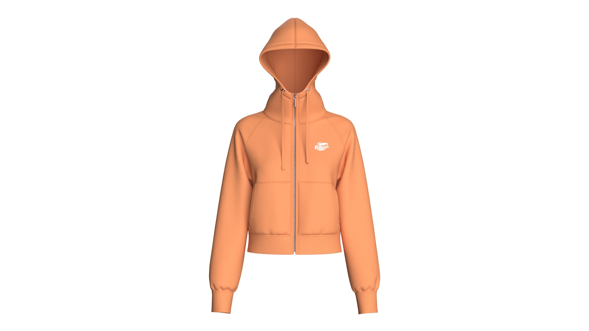 Media 1 for listing Girls Raglan Cropped Zip - Up Hoodie | High Poly