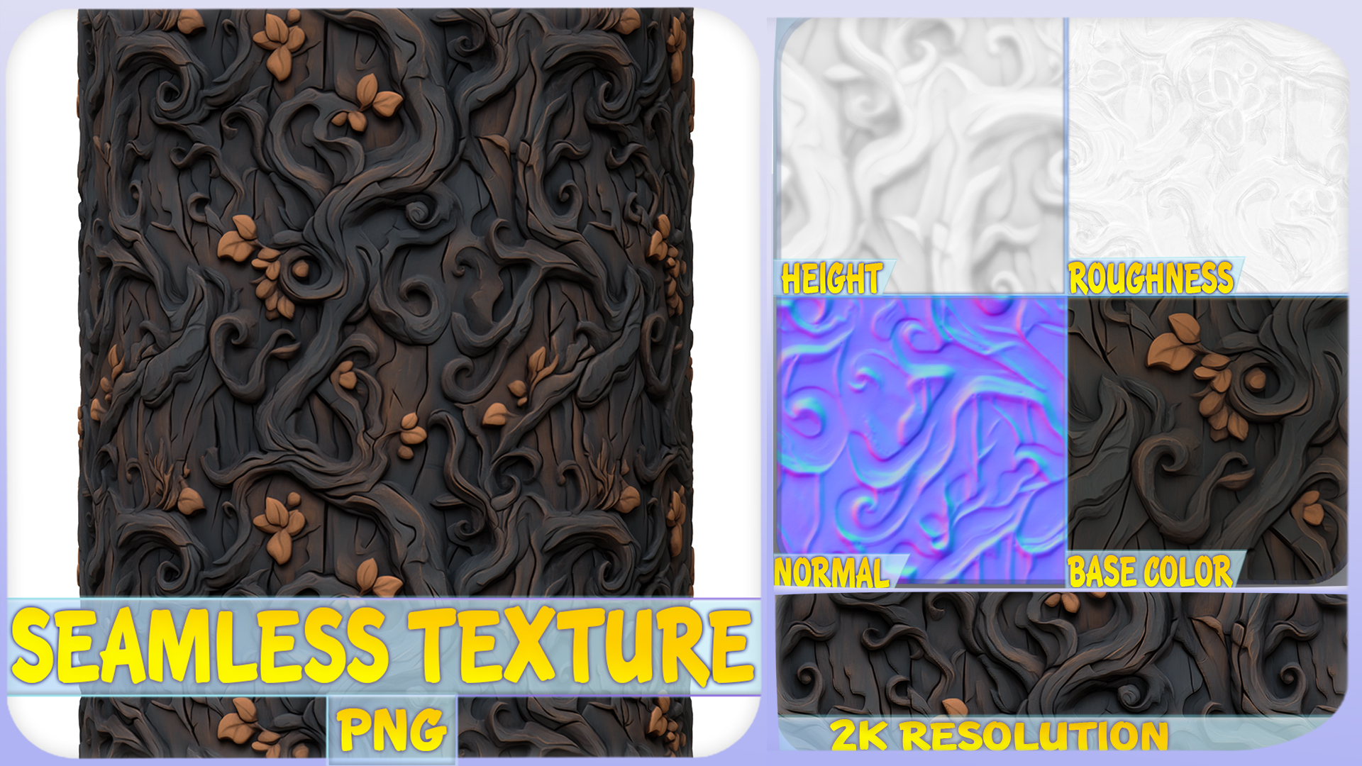 Stylized Bark Seamless Texture | Fab