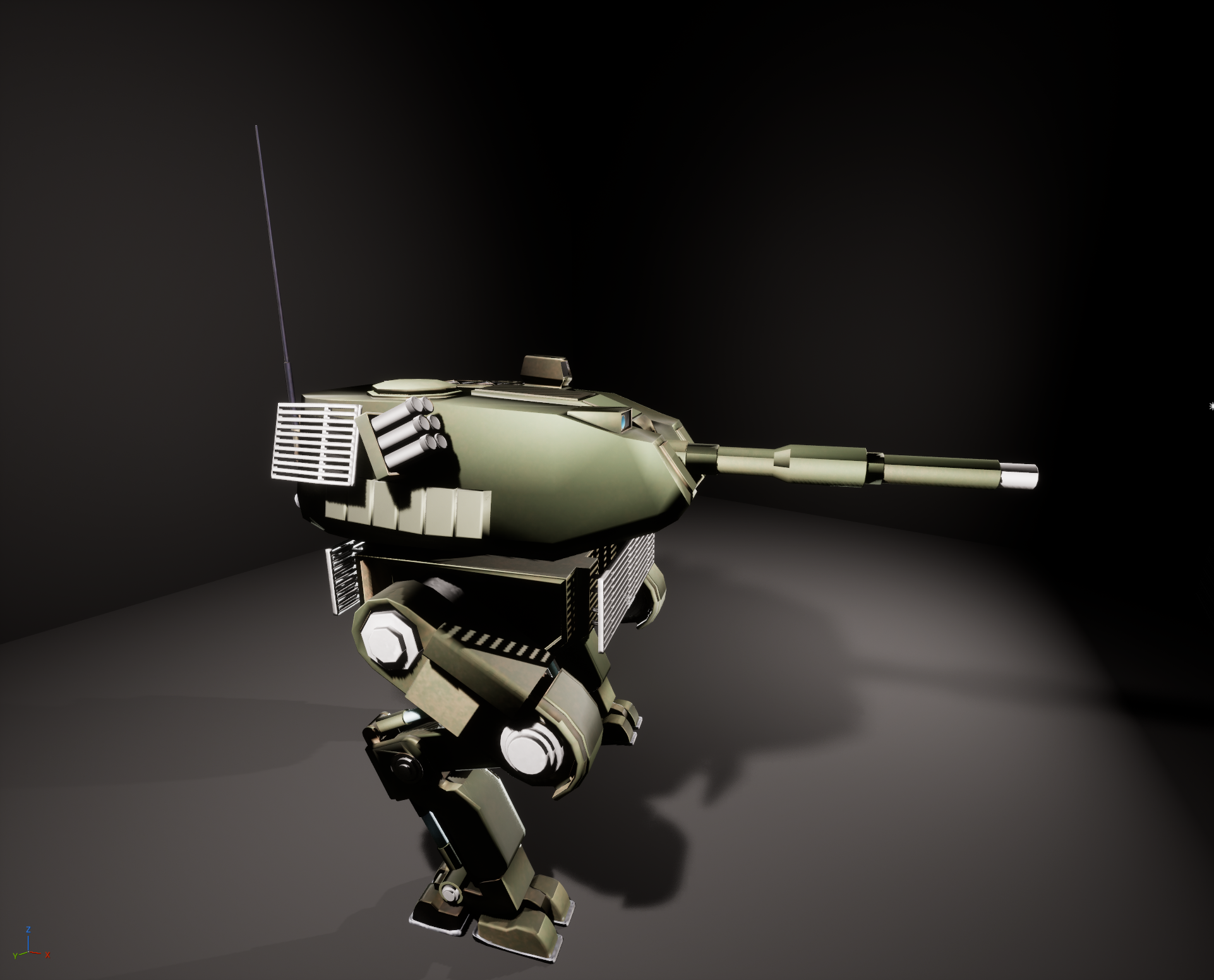 Tank Walk Tank Walker Bipedal Mech Rigged 3D Model | Fab