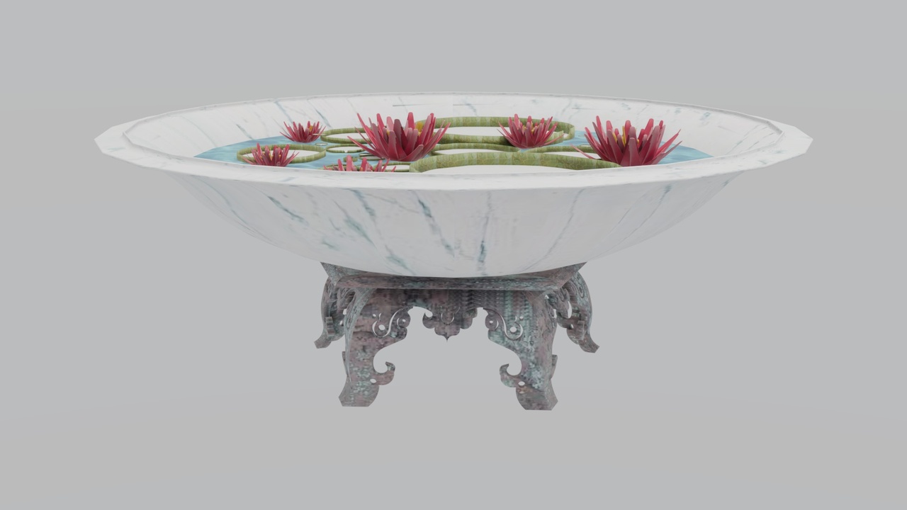 Media 1 for listing Lotus Pond Water Lily Scene 3D Model