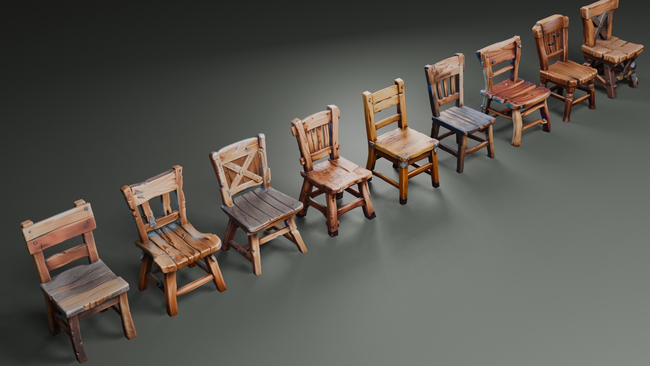 Media 1 for listing Stylized Wooden Chairs🪑