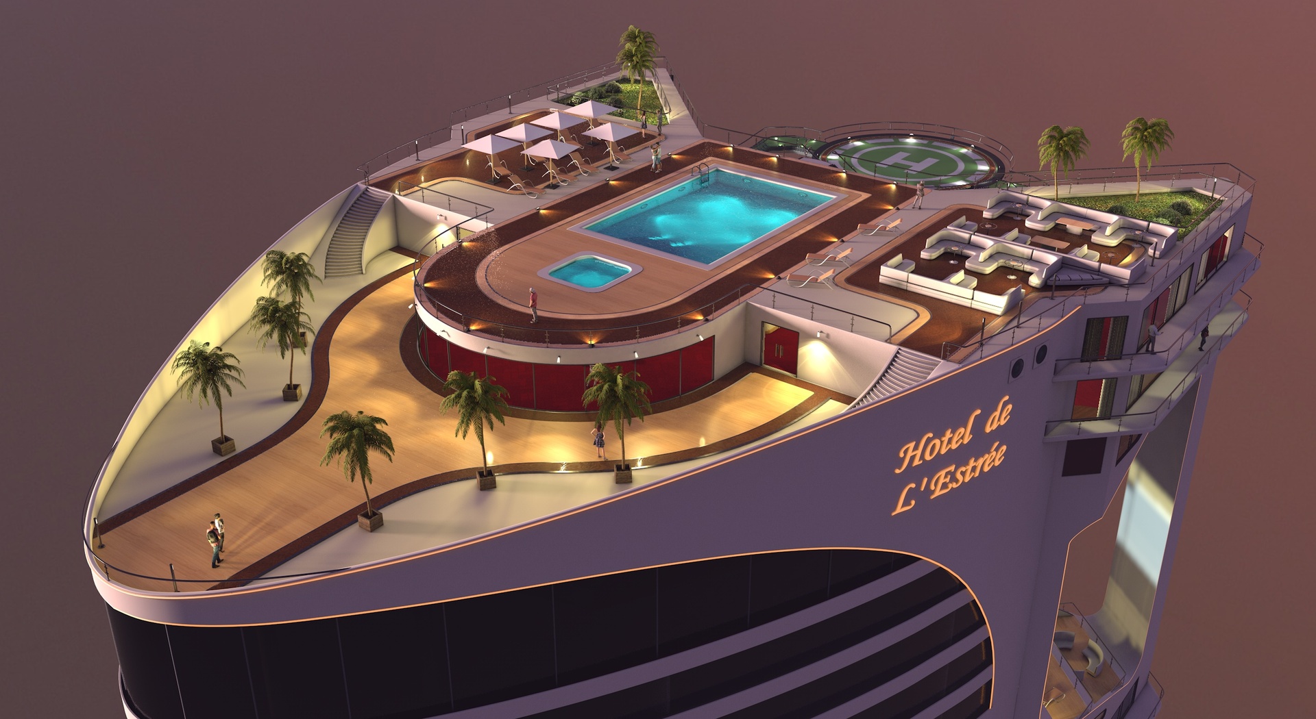 Media 1 for listing Tower - Rooftop and Inside - 3 floors 3D model