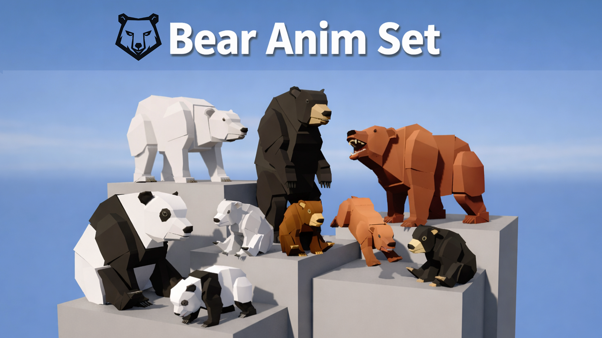 Animated Bear - 3D Low Poly | Fab