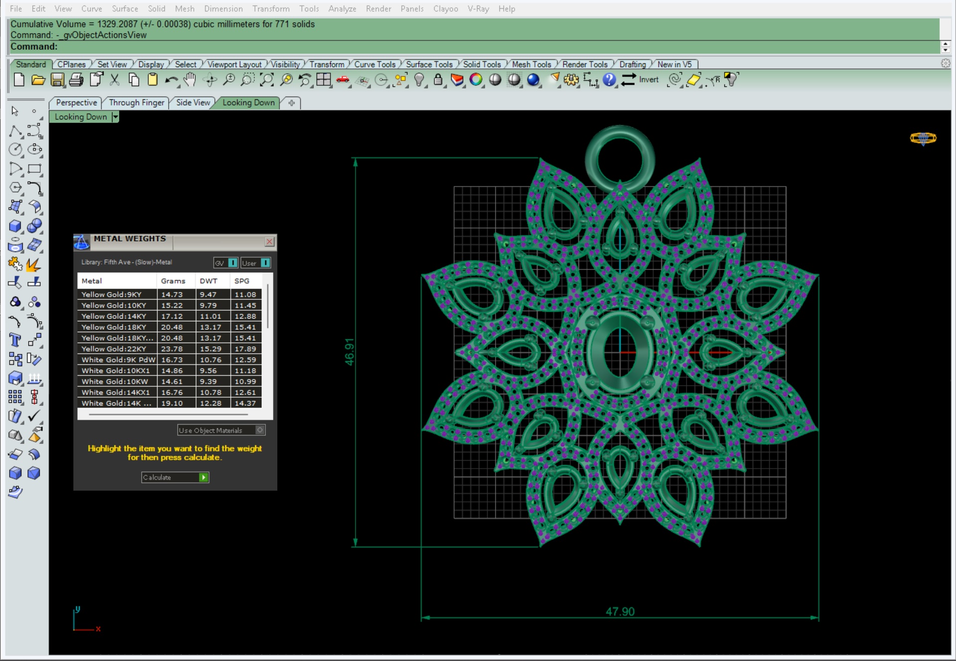 Media 1 for listing Luxury Floral Pendant | 3D Jewelry Design | Gold Ornament