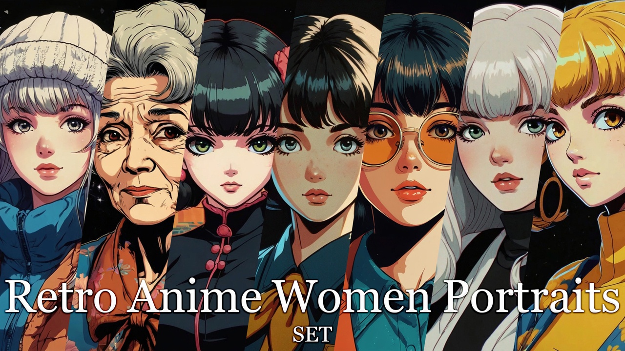 Média 1 pour l'article Retro Anime Women Portraits