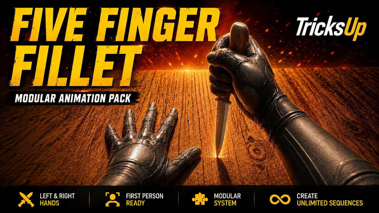 Media 1 for listing Five Fingers Filet Modular Animation Pack [FPS|Knife|Minigame|RPG]