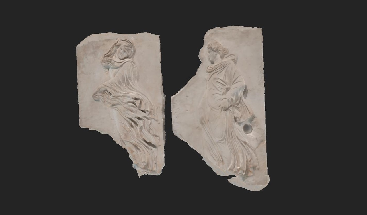 Media 1 for listing Fragment of a relief depicting a female Greek dancer