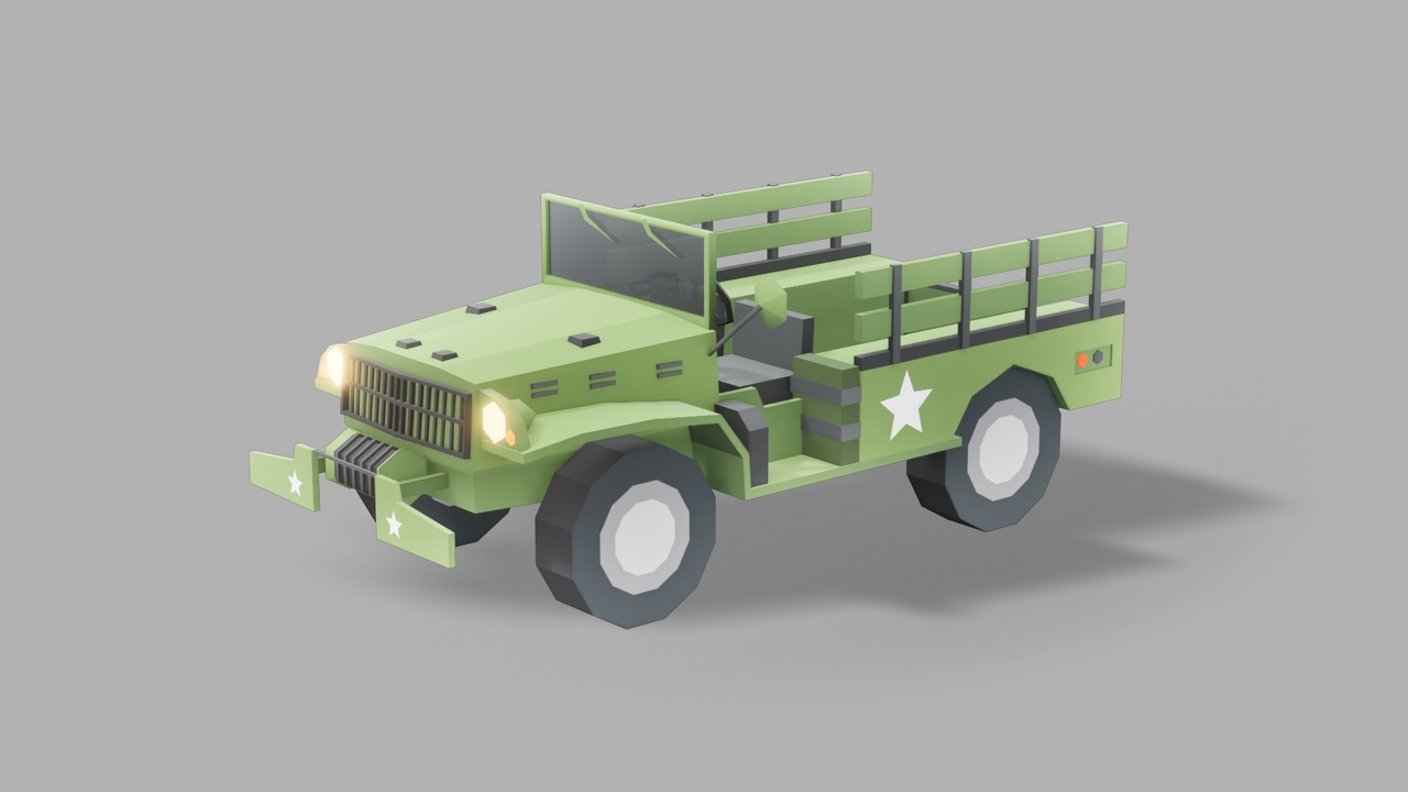Media 1 for listing Low Poly Stylized WC51 –Vehicle 3D Model for Unreal Environment