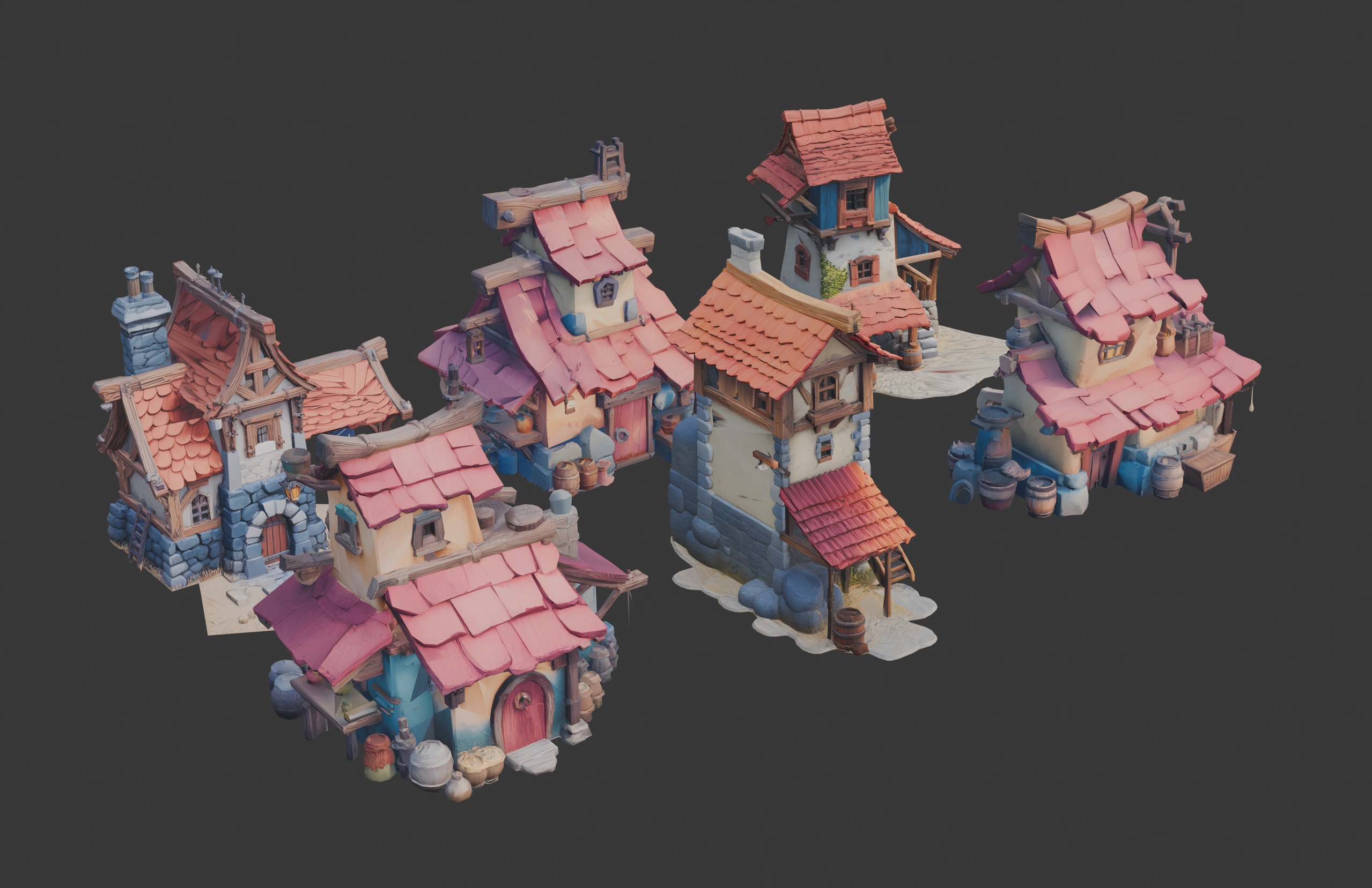 Media 1 for listing Stylized Fantasy Architecture Set