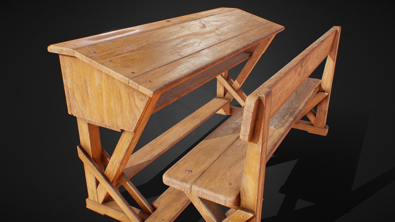 Media 1 for listing Old/Vintage School Desk