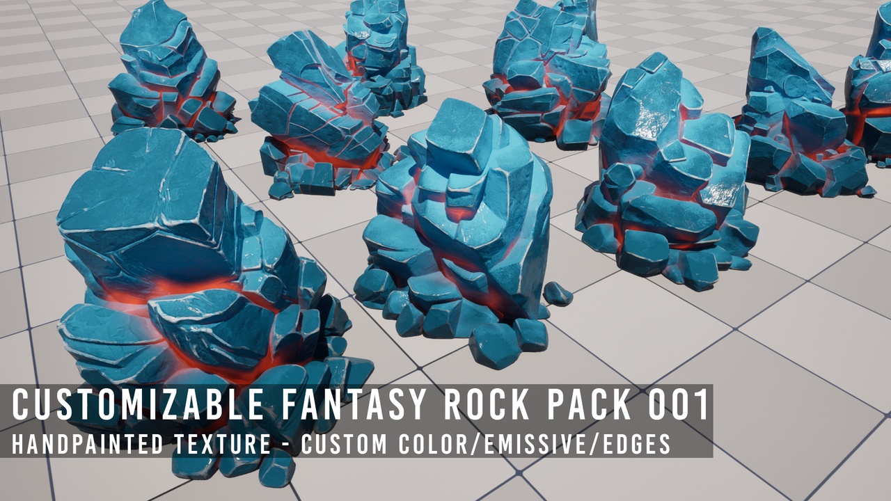 Média 1 pour l'article Stylized Rocks Pack 001 / Customizable