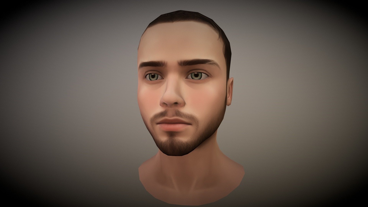 Media 1 for listing Lowpoly Male Head "F"