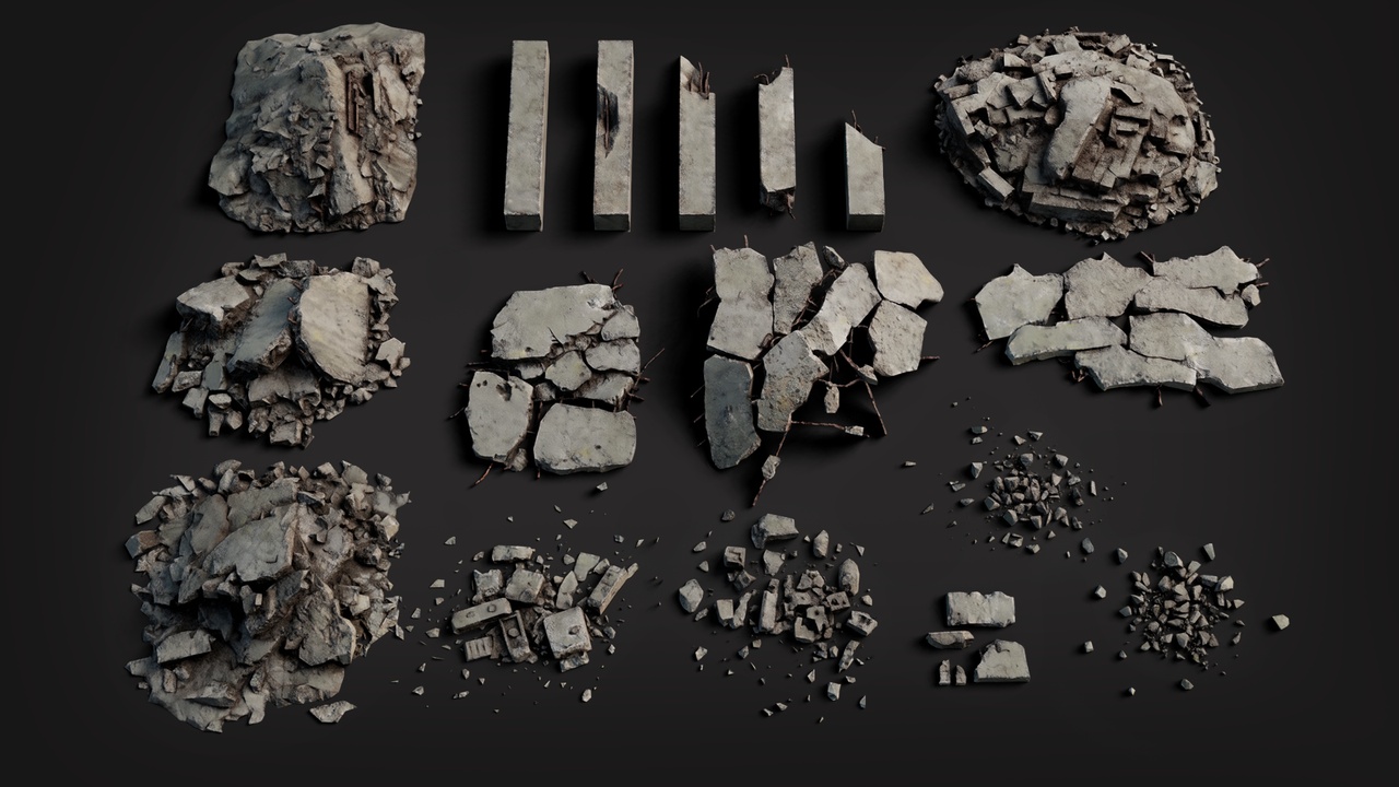 Media 1 for listing Broken Concrete - Rubble Pack