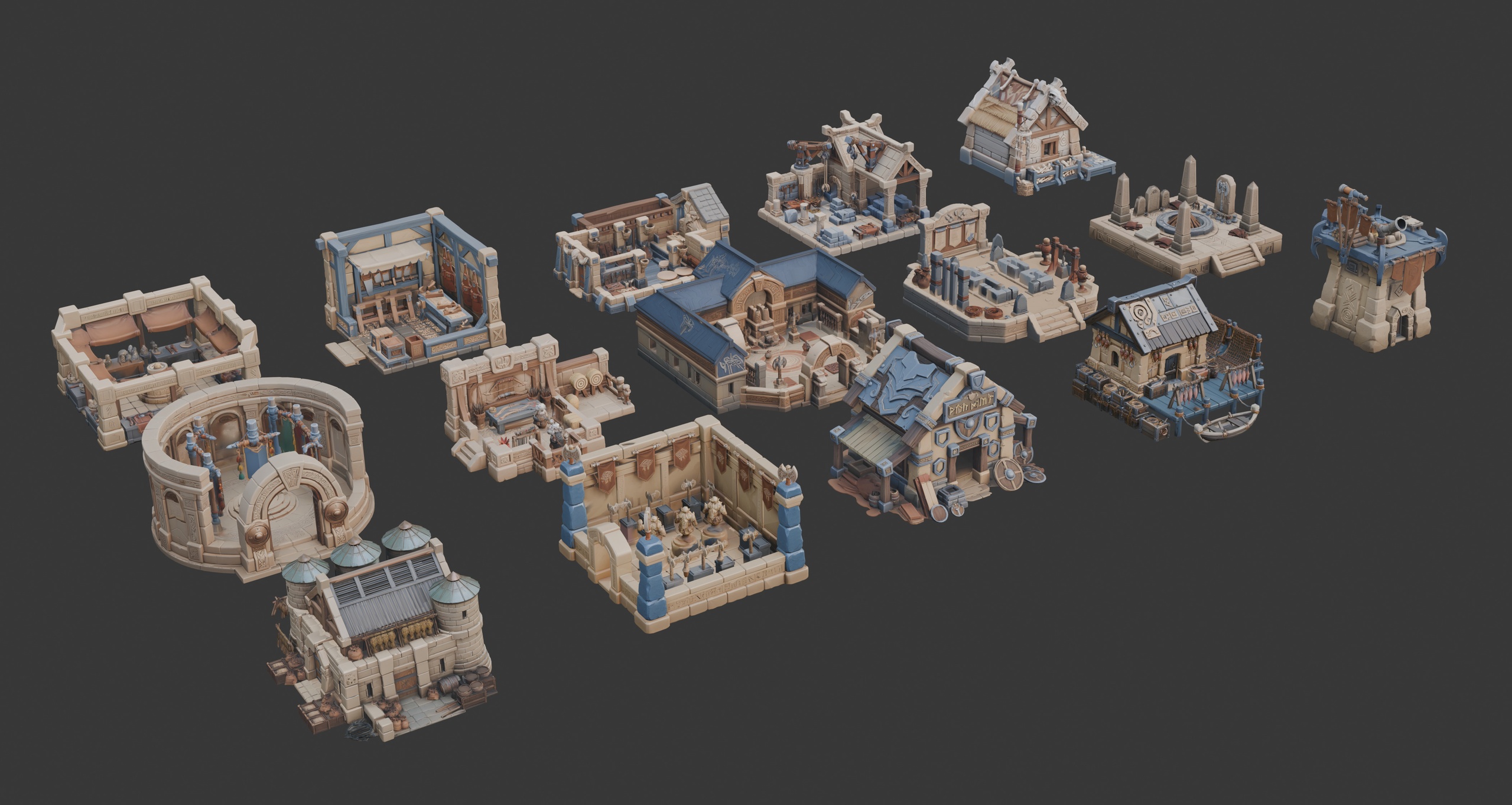 Media 1 for listing Stylized Fantasy Architecture Set