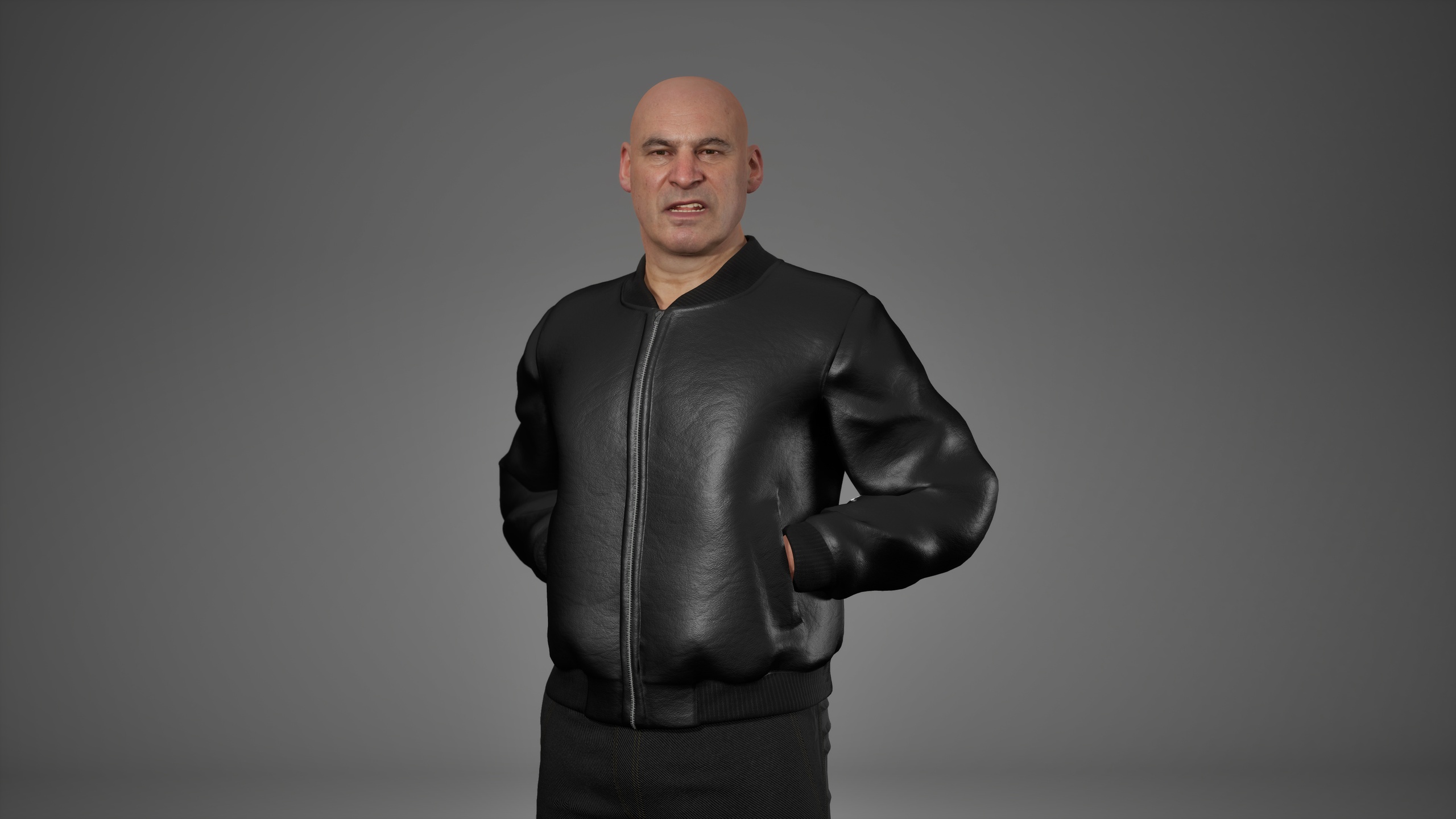 Media 1 for listing Parametric Leather Bomber Jacket