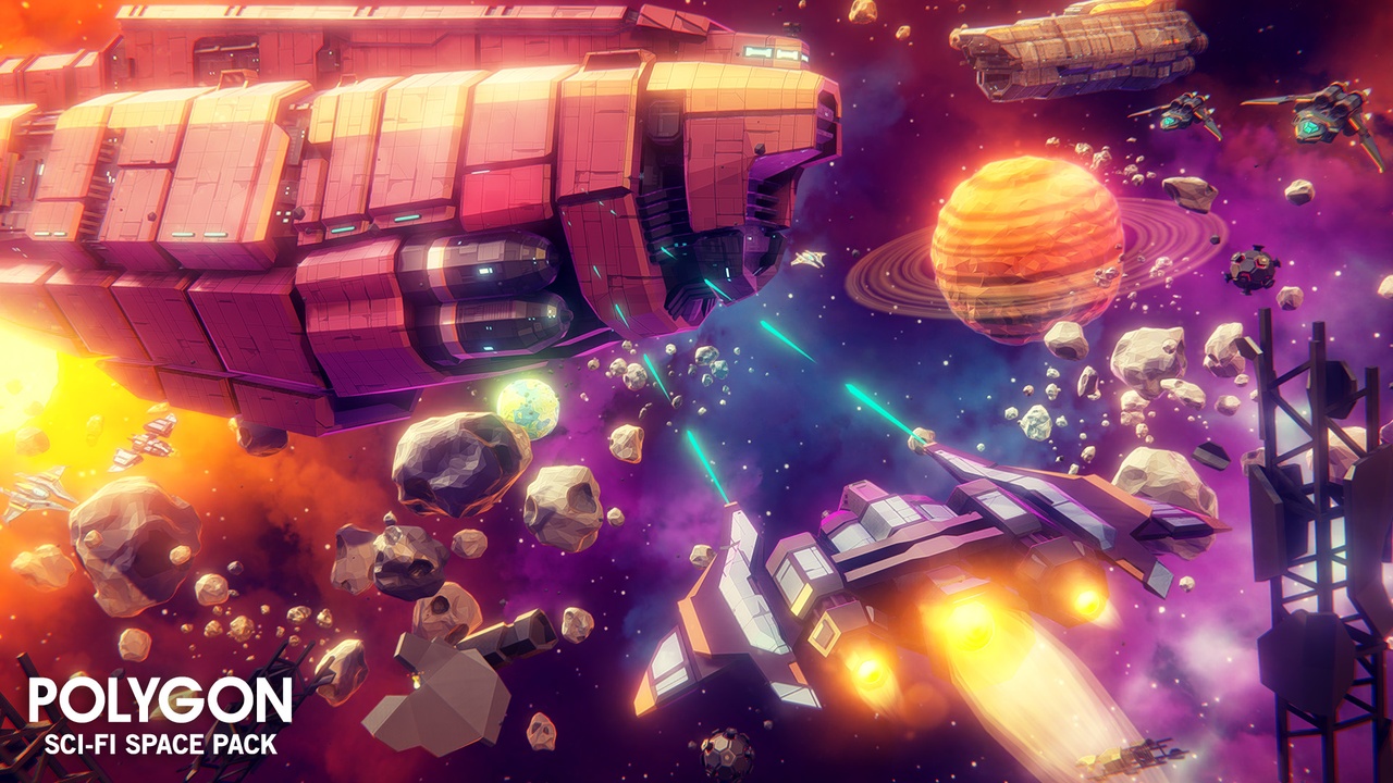 商品 POLYGON - Sci-Fi Space - Low Poly Modular Space Game Assets 的媒体 1