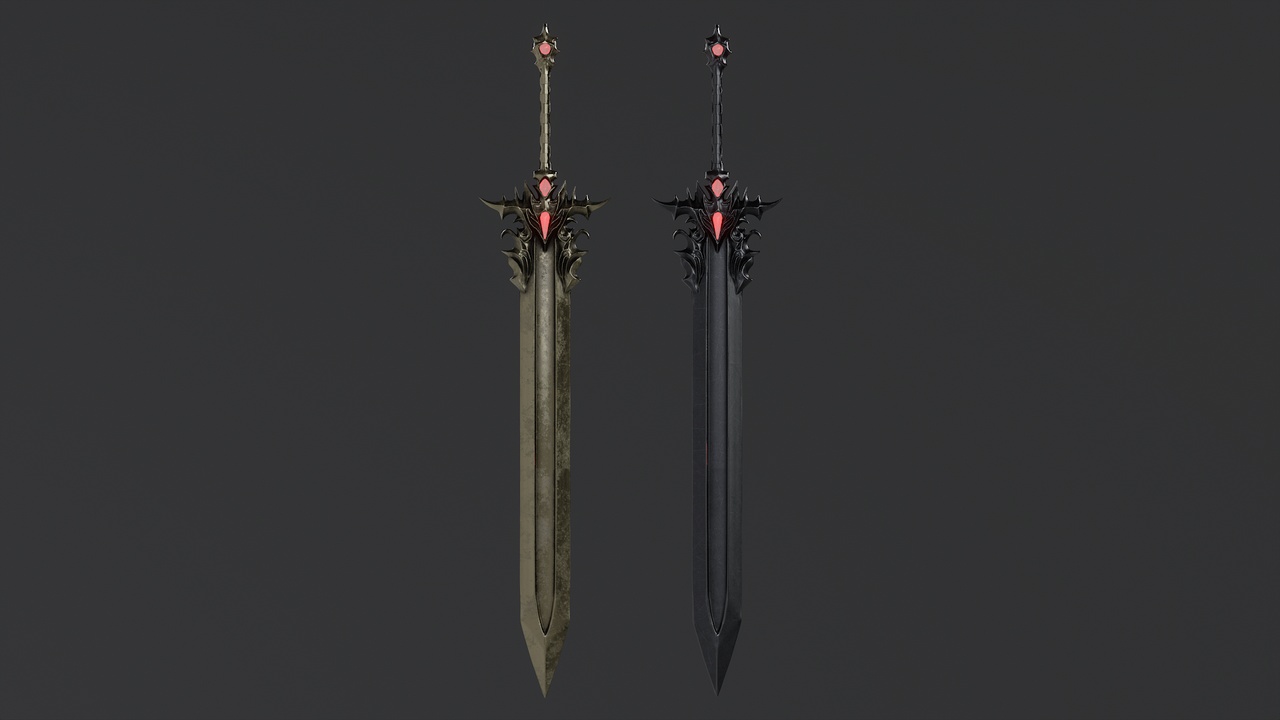 Bloodgem Greatsword — Dark Fantasy Sword | Fab