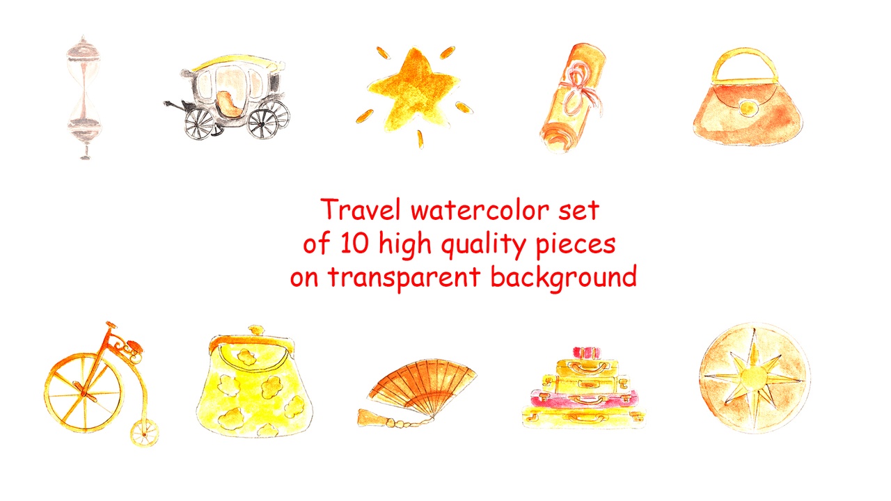 Media 1 for listing Watercolor Travel Set 10 pcs