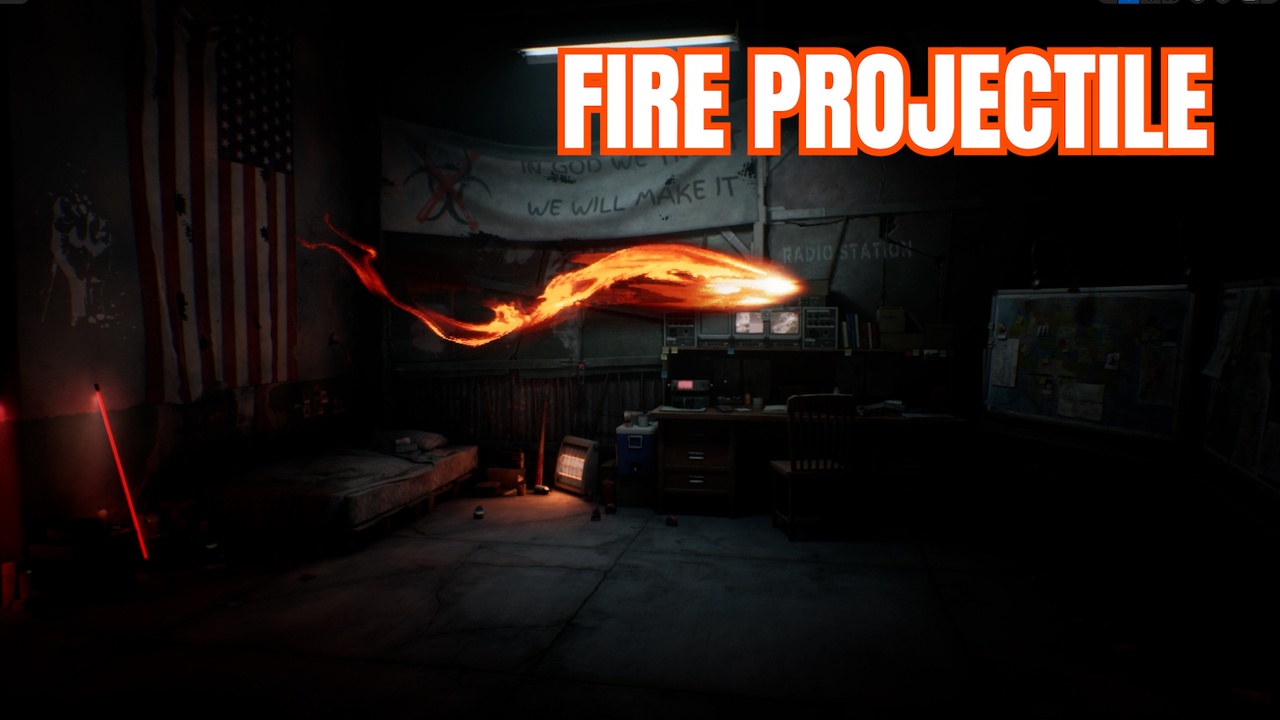 Media 1 for listing Realistic Fire Projectile VFX – Niagara System for Unreal Engine 5