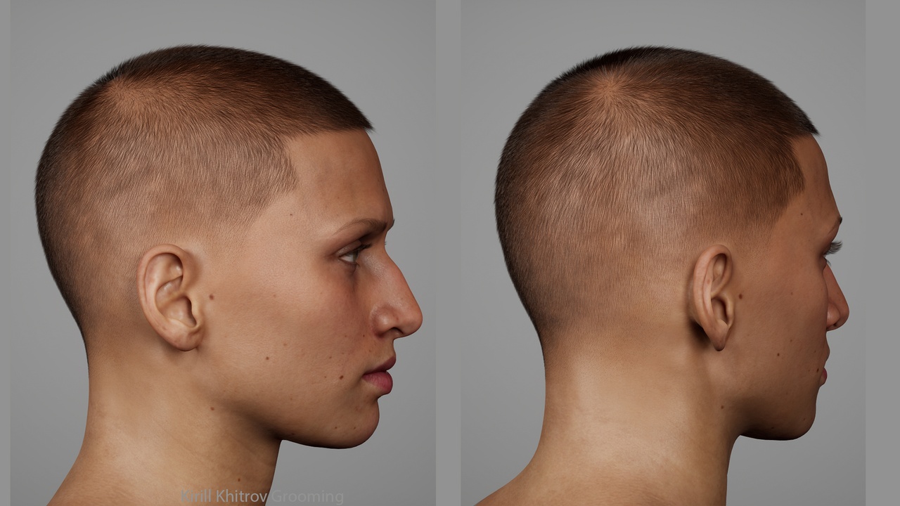 Media 1 for listing Curved Slash Hair Design Buzz Cut Groom for MetaHuman