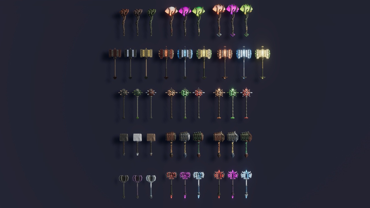 Multimedia 1 dla listy Stylized Maces & Hammers - RPG Weapons