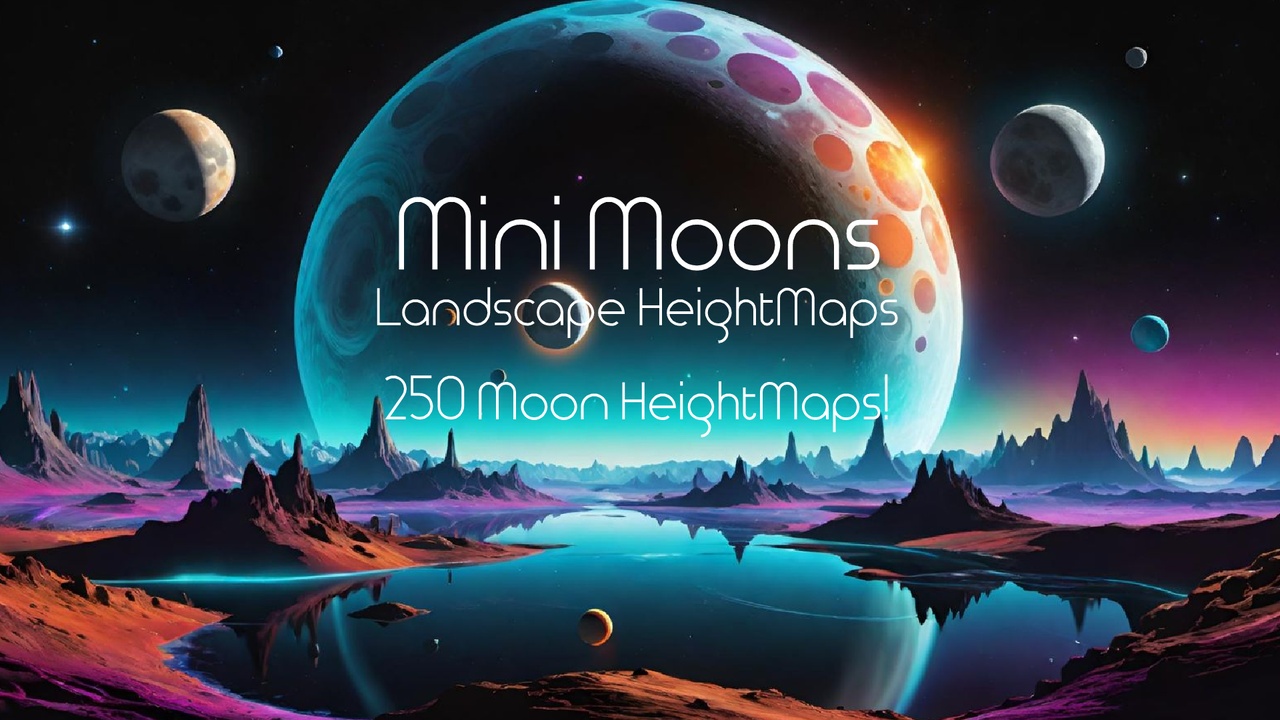 HeightMaps 4k: Mini Moons 제품 등록을 위한 미디어 1개